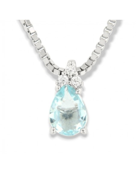 Collana Argento Rodiato Principessa Celeste Goccia [bb40a73a]