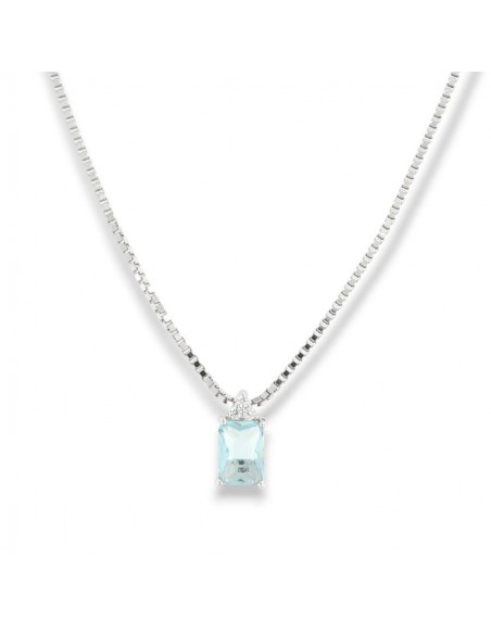 Collana Argento Rodiato Principessa Celeste Rettangolare [43245844]