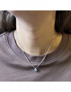 Collana Argento Rodiato Principessa Celeste Rettangolare [43245844] 2