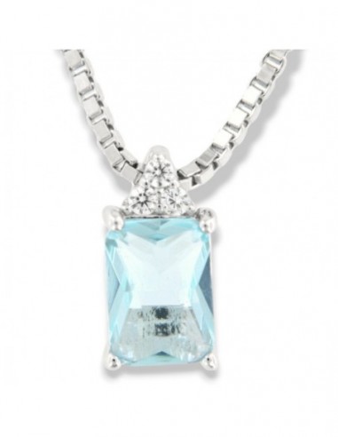 Collana Argento Rodiato Principessa Celeste Rettangolare [e61117b4]