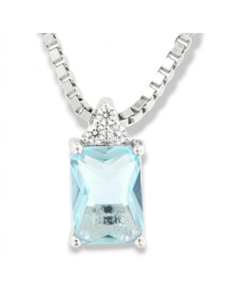 Collana Argento Rodiato Principessa Celeste Rettangolare [e61117b4]