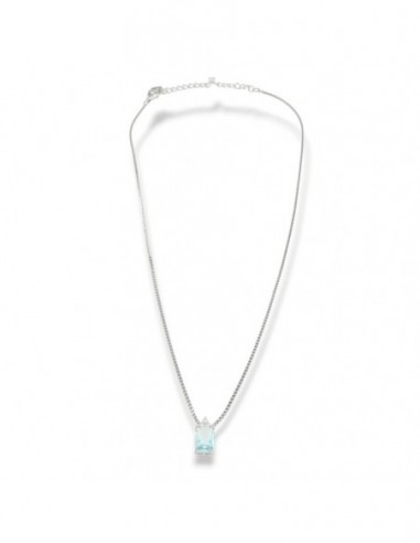 Collana Argento Rodiato Principessa Celeste Rettangolare [e34150aa]