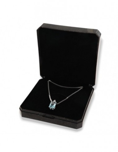 Collana Argento Rodiato Principessa Celeste Rettangolare [545c91ae]
