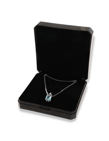 Collana Argento Rodiato Principessa Celeste Rettangolare [545c91ae]