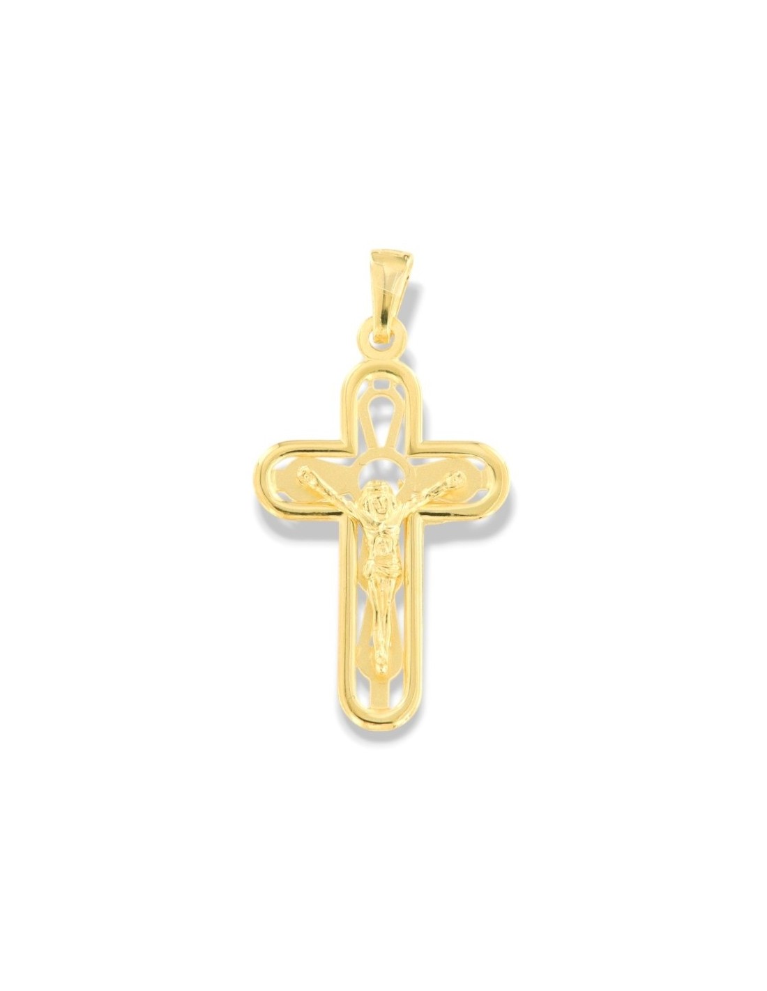 Ciondolo Croce In Oro 333 Da 20 Mm – Design Semplice Con Estremità Svasate, Gioiello Elegante Per Donna, Bambina, Regalo Di Comunione O Cresima, Clever Gioielli
