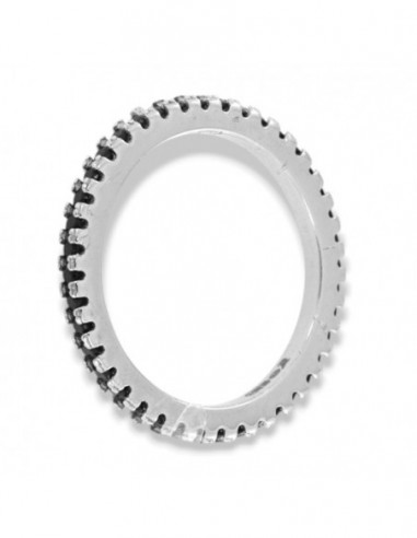 Anello Argento Rodiato Eternity Zirconi Neri 1,5MM [7eb7aa61]