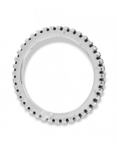 Anello Argento Rodiato Eternity Zirconi Neri 1,5MM [c9aa6b65]
