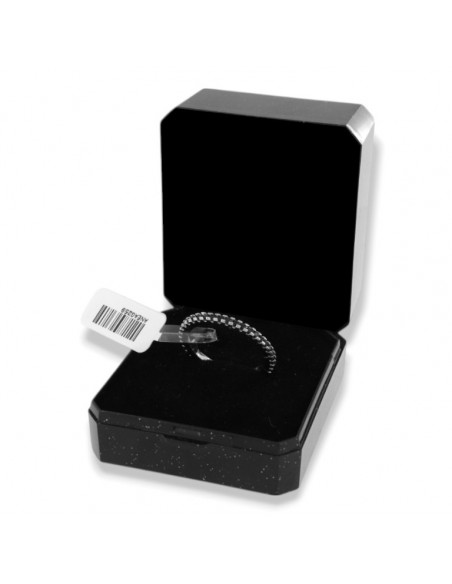 Anello Argento Rodiato Eternity Zirconi Neri 1,5MM [a791e96c]