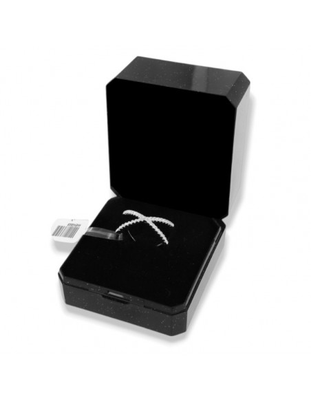 Anello Argento Rodiato Intrecciato Zirconi Bianchi [954e1301]