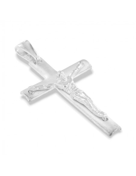Ciondolo Argento Dorato Croce Satinata Gesù Rilievo [722e7d23]