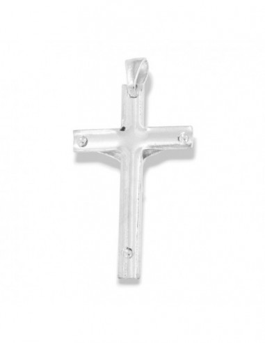 Ciondolo Argento Dorato Croce Satinata Gesù Rilievo [777e3a3d]