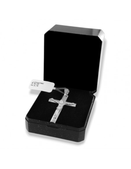 Ciondolo Argento Dorato Croce Satinata Gesù Rilievo [c063fb39]