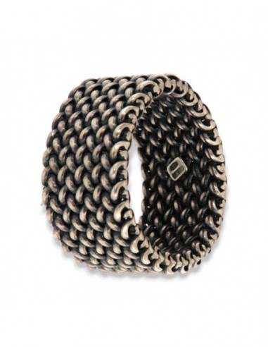ANELLO ARGENTO BRUNITO FASCIA MORBIDA MAGLIA INTR. [71d3741b]