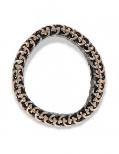 ANELLO ARGENTO BRUNITO FASCIA MORBIDA MAGLIA INTR. [ada57008]