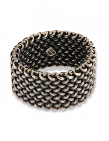 ANELLO ARGENTO BRUNITO FASCIA MORBIDA MAGLIA INTR. [74833305]