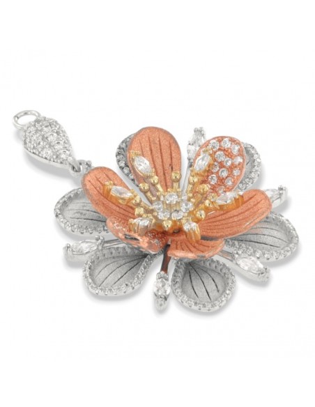 Ciondolo Argento Rodiato Fiore [58a16b29]