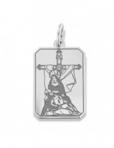 Ciondolo Argento Rodiato Piastra Madonna Misericordia [184c50dc]