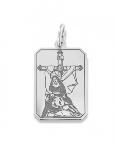 Ciondolo Argento Rodiato Piastra Madonna Misericordia [184c50dc]