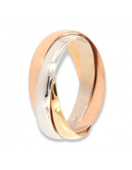 Anello Oro Tre Colori Fedi Intrecciate 4,35 Grammi [38f1e004]