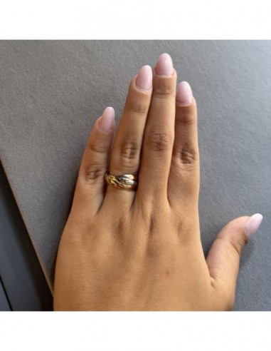 Anello Oro Tre Colori Fedi Intrecciate 4,35 Grammi [db00ddbf]