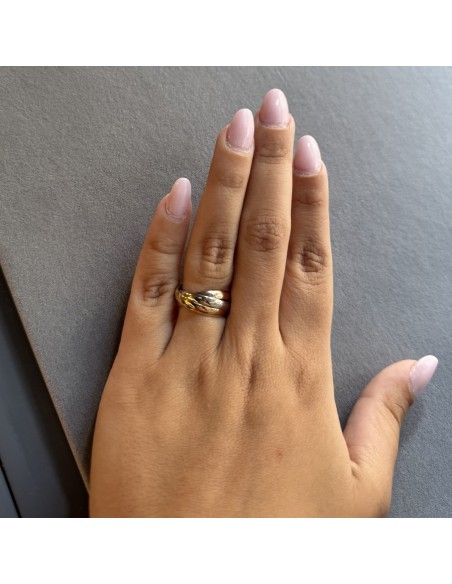 Anello Oro Tre Colori Fedi Intrecciate 4,35 Grammi [db00ddbf]