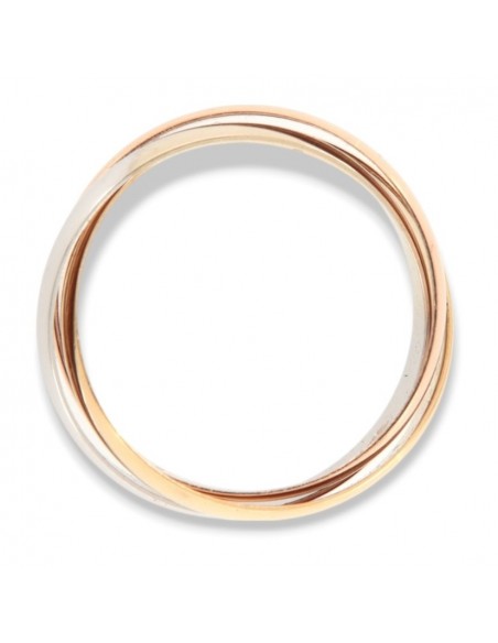 Anello Oro Tre Colori Fedi Intrecciate 4,35 Grammi [de509aa1]