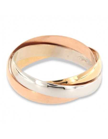 Anello Oro Tre Colori Fedi Intrecciate 4,35 Grammi [0776d9ac]