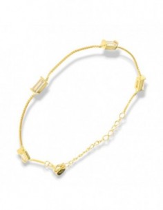 Bracciale Argento Dorato Veneziana Zirconi Bianchi [631c36e4]