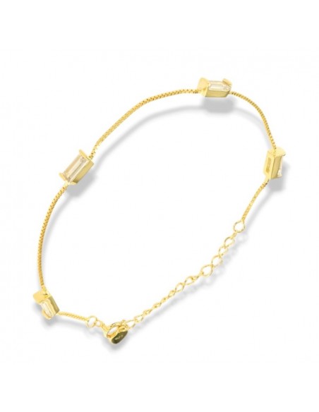 Bracciale Argento Dorato Veneziana Zirconi Bianchi [631c36e4]