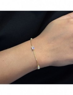 Bracciale Argento Dorato Veneziana Zirconi Bianchi [631c36e4] 2