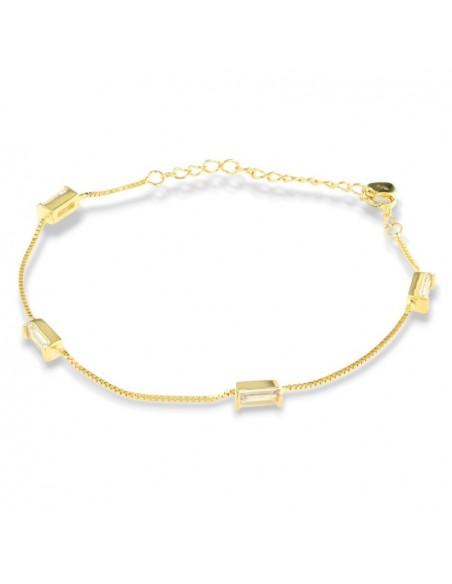Bracciale Argento Dorato Veneziana Zirconi Bianchi [c0c974a0]