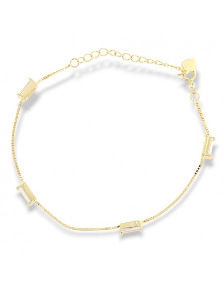 Bracciale Argento Dorato Veneziana Zirconi Bianchi [77d4b5a4]
