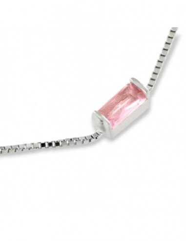 Bracciale Argento Rodiato Veneziana Zirconi Rosa [41becd5f]