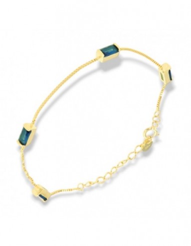 Bracciale Argento Dorato Veneziana Zirconi Blu [cbf865e7]