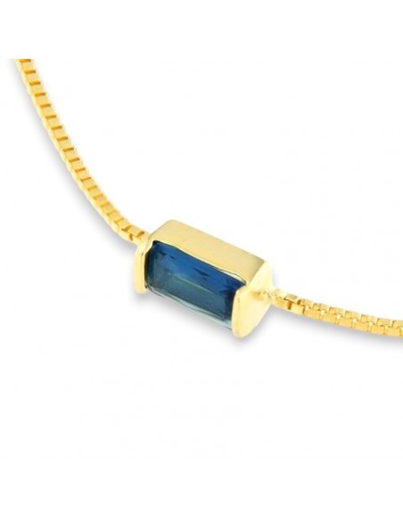 Bracciale Argento Dorato Veneziana Zirconi Blu [c84ba45d]