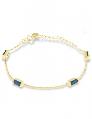 Bracciale Argento Dorato Veneziana Zirconi Blu [cd1be343]