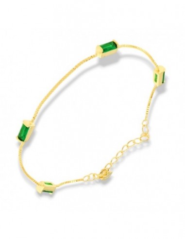 Bracciale Argento Dorato Veneziana Zirconi Verdi [a093a0f0]