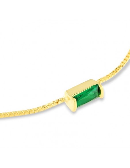 Bracciale Argento Dorato Veneziana Zirconi Verdi [53551e5b]