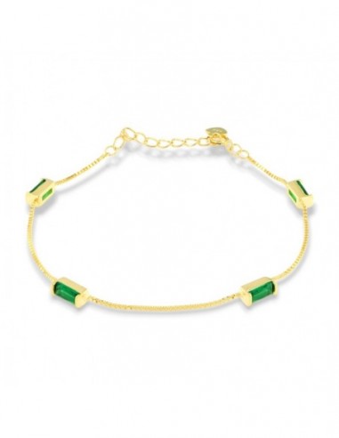 Bracciale Argento Dorato Veneziana Zirconi Verdi [56055945]