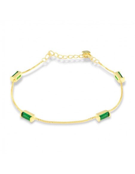 Bracciale Argento Dorato Veneziana Zirconi Verdi [56055945]