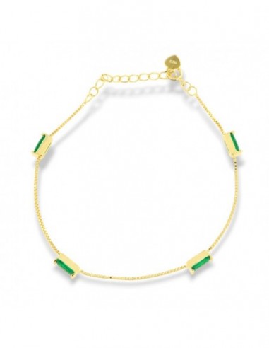 Bracciale Argento Dorato Veneziana Zirconi Verdi [e1189841]