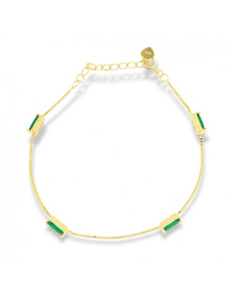 Bracciale Argento Dorato Veneziana Zirconi Verdi [e1189841]