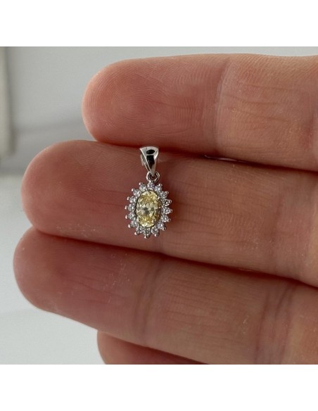 Ciondolo Oro Bianco Principessa Gialla [e865dc67]