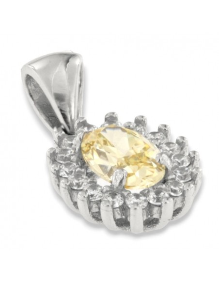 Ciondolo Oro Bianco Principessa Gialla [5f781d63]