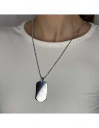 Collana Acciaio Piastrina Militare Personalizzabile [a7c70b5f]