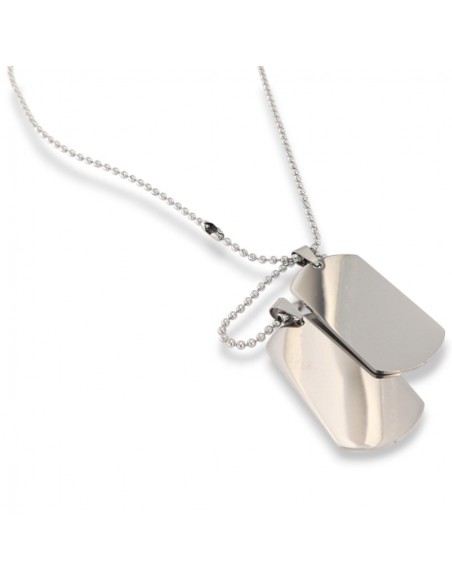 Collana Acciaio Piastrina Militare Personalizzabile [10daca5b]