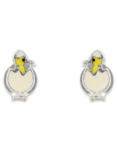 ORECCHINI ARGENTO RODIATO PULCINI SMALTATI [2d9e14d7]