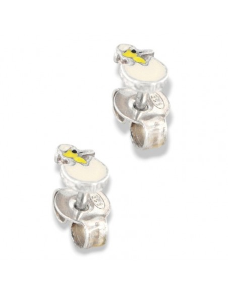 ORECCHINI ARGENTO RODIATO PULCINI SMALTATI [ade6c5ef]