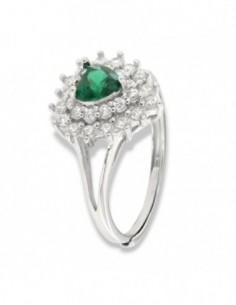 Anello Argento Rodiato Principessa Cuore Verde [a2e0861f]