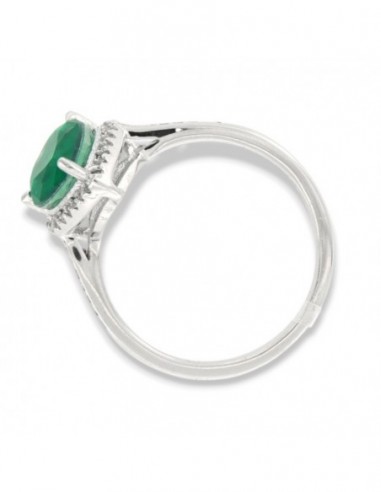 Anello Argento Rodiato Principessa Cuore Verde [5a2d509f]